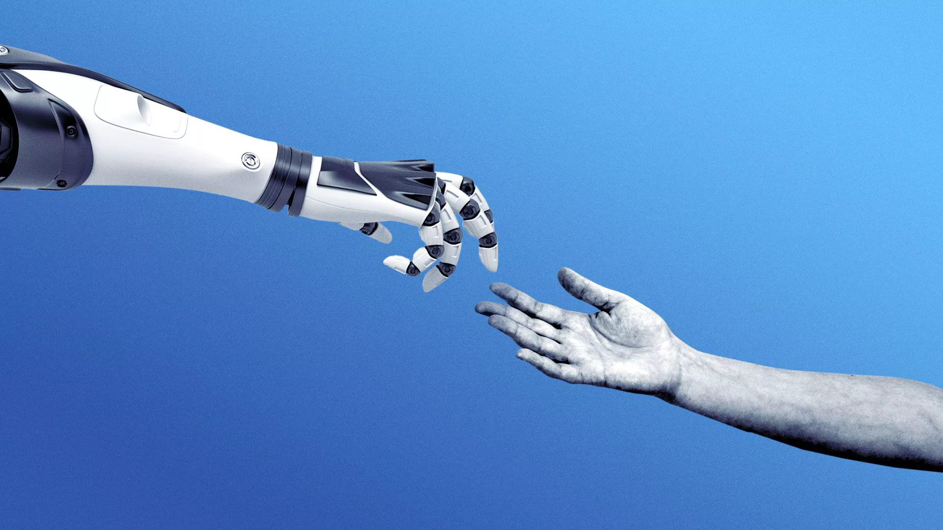 robot hand reaching for human hand